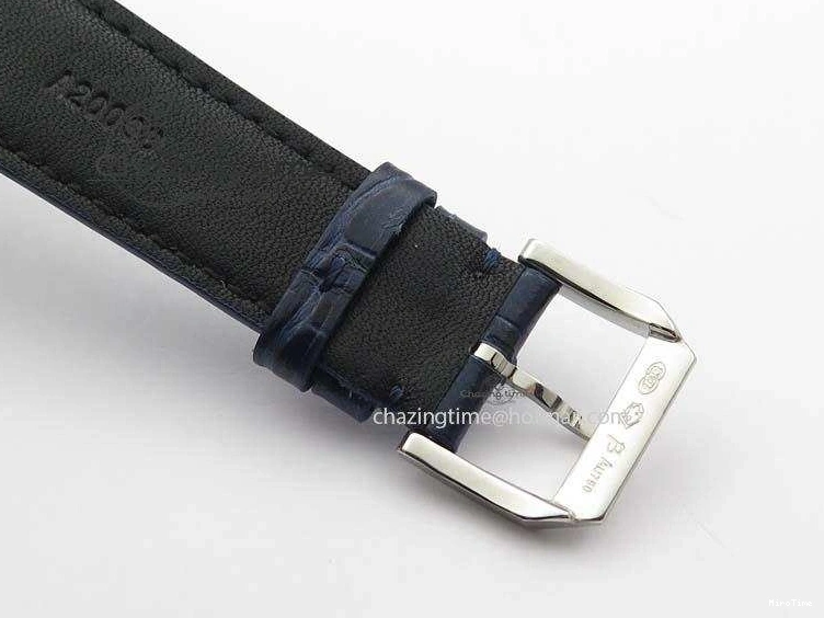 MIROTIME 0421 Portuguese IW5444 SS White Dial Blue Numbers On Blue Leather Strap A Modern 7258